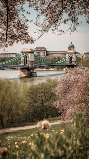 Uma ponte sobre o rio Danúbio em Budapeste