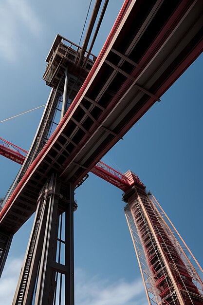 Foto uma ponte vermelha com a palavra 