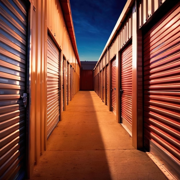 Foto uma porta de garagem vermelha com uma porta de metal vermelha que diz não estacionamento nele