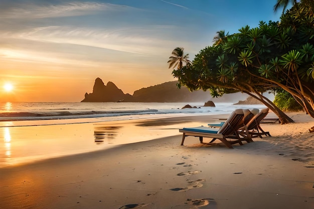 uma praia arenosa com palmeiras balançando ao sabor da brisa e um grupo de moradores locais oferecendo frutos do mar grelhados