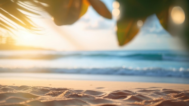 Foto uma praia bonita e limpa à beira-mar.