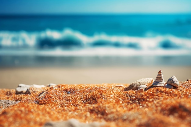 Uma praia com uma gaivota nela