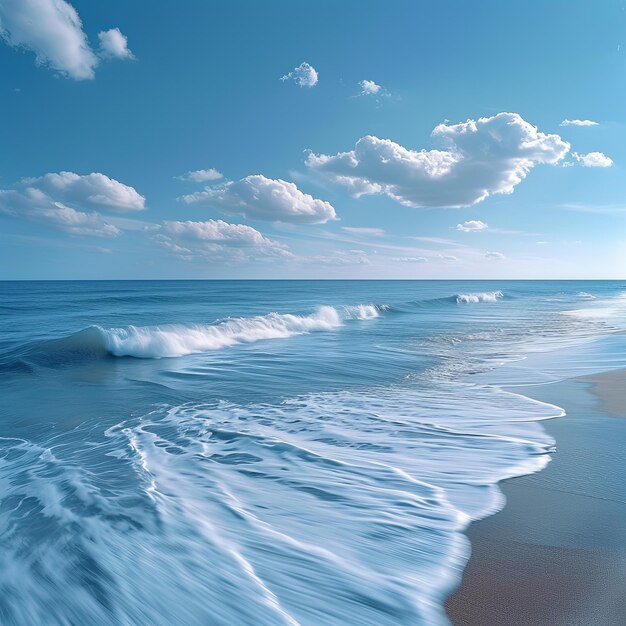 Uma praia de areia com o oceano