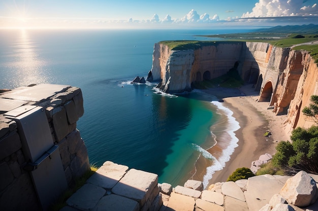 Uma praia na costa da frança