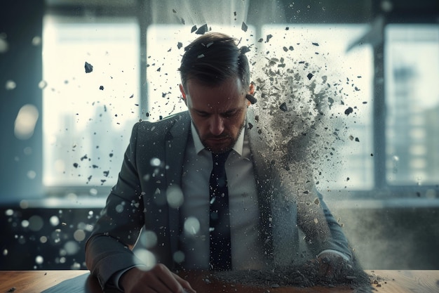 Foto uma profissão de homem é obsoleta conceito de disrupção de tecnologia aig