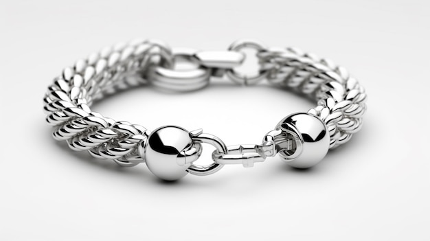 Uma pulseira de prata com uma corrente de prata e a palavra amor nela.