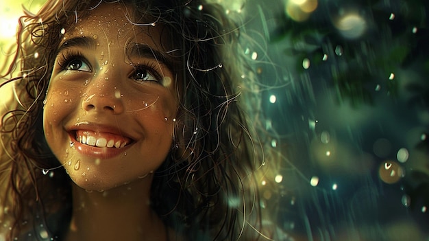 Foto uma rapariga com um sorriso que diz feliz feriado