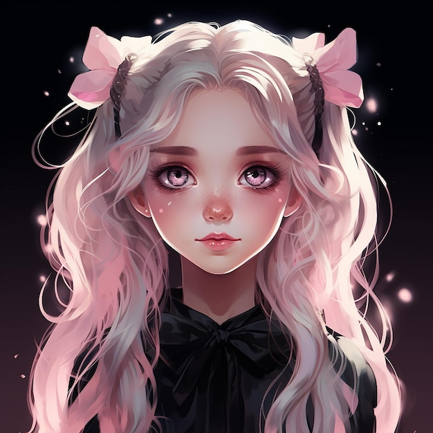 Uma rapariga linda com cabelos cor-de-rosa