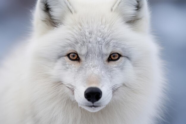 Uma raposa ártica bonita em close-up