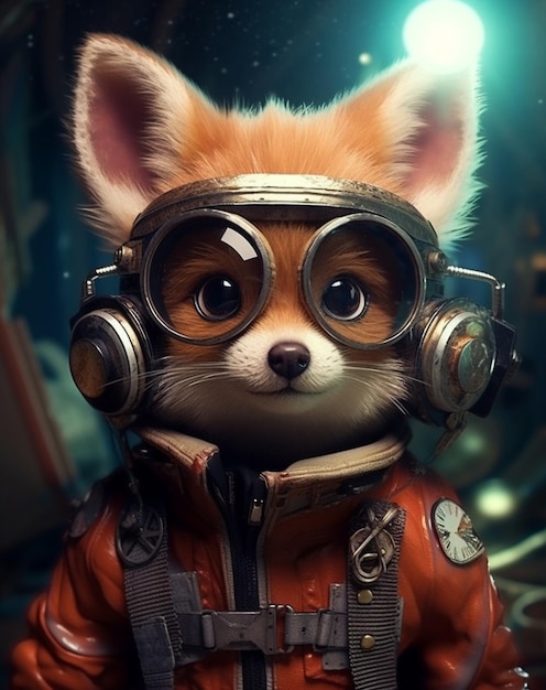 Uma raposa em um traje espacial
