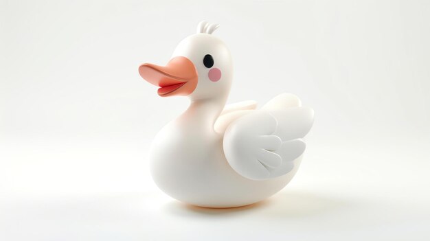 Uma renderização 3D caprichosa de um lindo cisne em um fundo branco prístino Perfeito para adicionar um toque de charme a qualquer projeto ou design