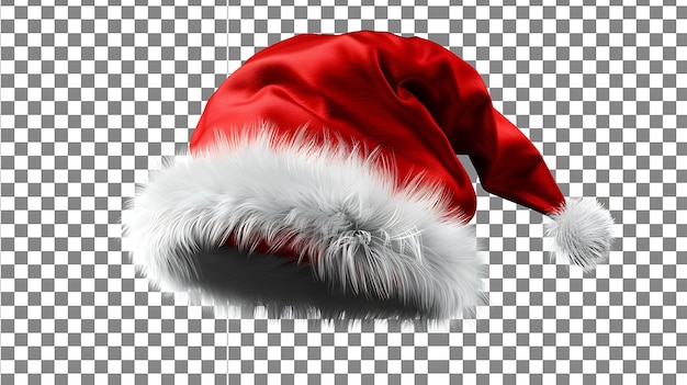 Foto uma renderização 3d de alta qualidade de um chapéu de papai noel vermelho com um corte de pele branca