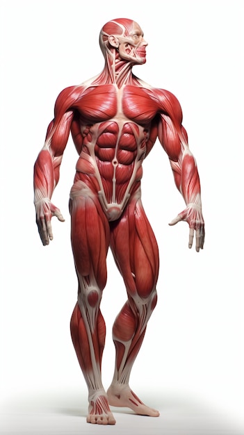 Uma renderização 3d de um homem musculoso