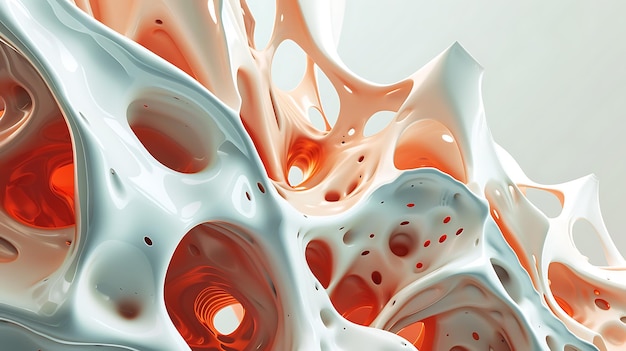 Uma renderização abstrata 3D hipnotizante que cativou com suas cores vibrantes e formas dinâmicas