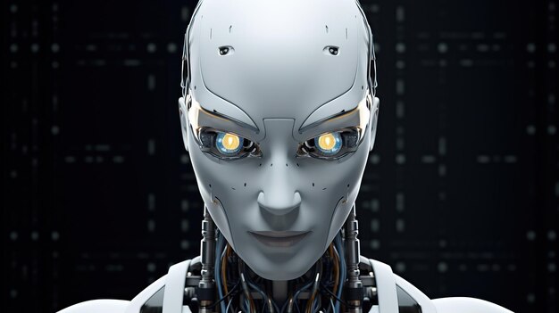 Uma representação visual de um robô ultra-realista de trabalho semelhante ao humano
