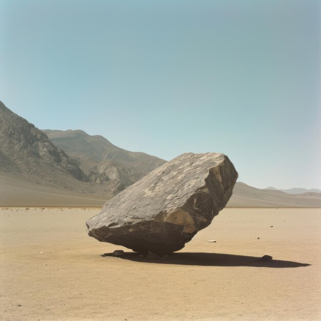 Uma rocha solitária no deserto