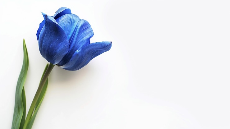 Foto uma rosa azul com uma mão no canto dela