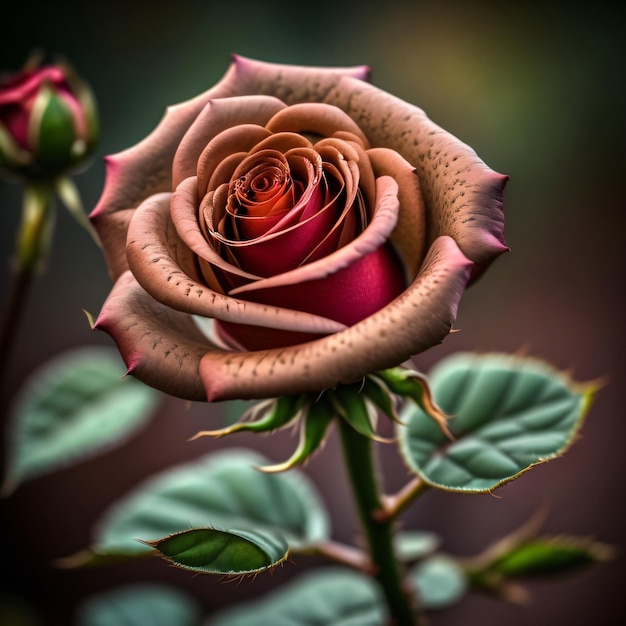 Uma rosa é mostrada com a palavra " ao lado.