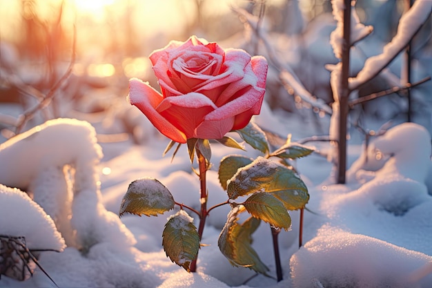 Uma rosa na neve