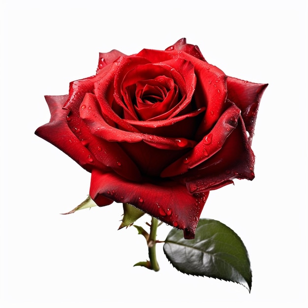 Uma rosa vermelha com a palavra amor