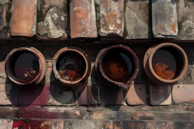 uma rua com vasos de corantes marroquinos