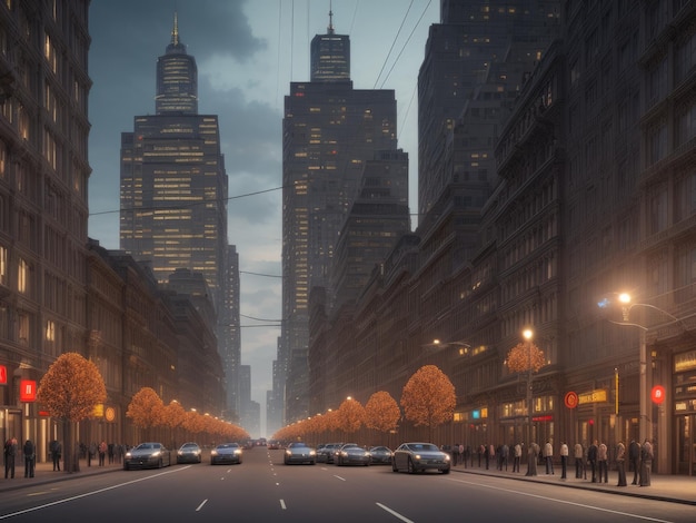 Uma rua da cidade com uma placa que diz 'the city of chicago'