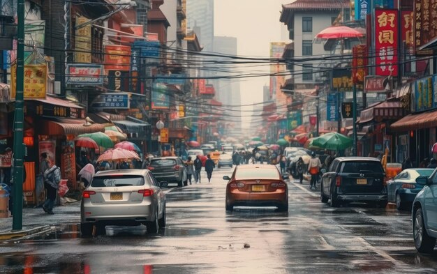 Uma rua movimentada