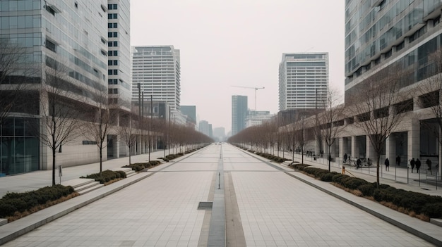 Uma rua na cidade de Wuhan