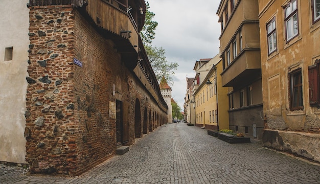 Uma rua na cidade velha de cesky krumlov