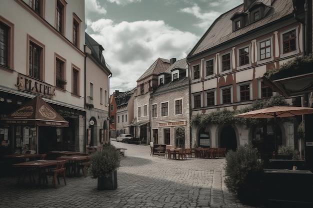 Uma rua na cidade velha de rothenburg