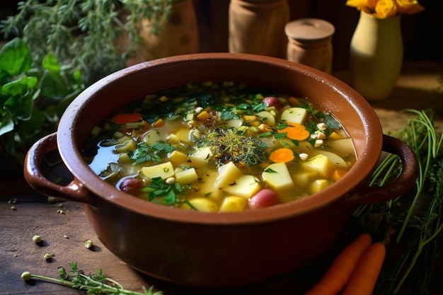 Uma saborosa sopa de legumes