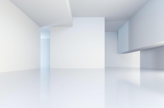 Uma sala branca com uma parede branca e um fundo branco de teto branco
