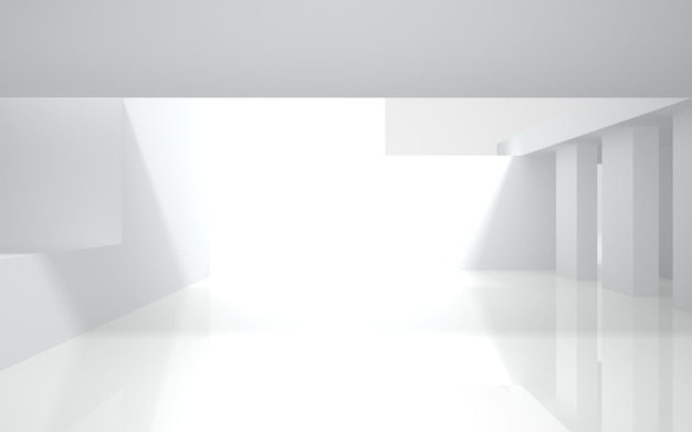 Uma sala branca com uma parede branca e um teto branco.