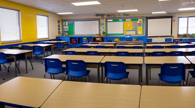 Foto uma sala de aula lindamente projetada e vibrante para crianças pequenas