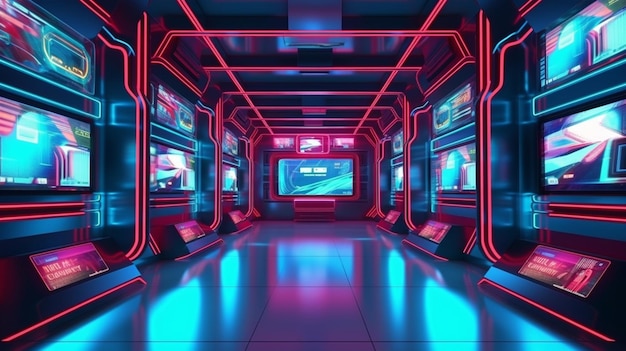 Uma sala de brilho de sci-fi