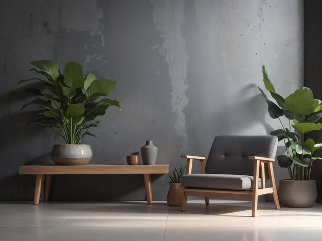 uma sala de estar com uma mesa e cadeiras com plantas nele