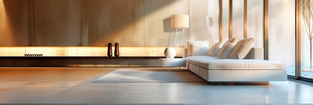Foto uma sala de estar elegante e moderna com uma estética minimalista