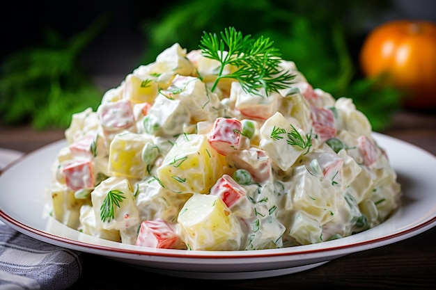 uma salada de batata russa