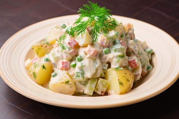 uma salada de batata russa