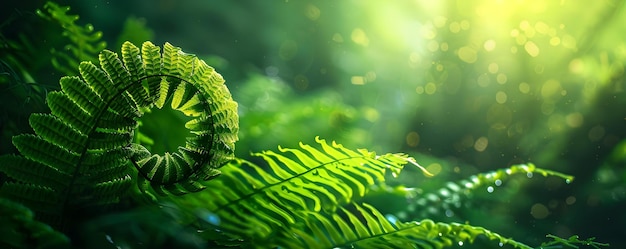 Foto uma samambaia desdobra graciosamente suas delicadas folhas em um clos concept nature photography botanical beauty plant life greenery ferns