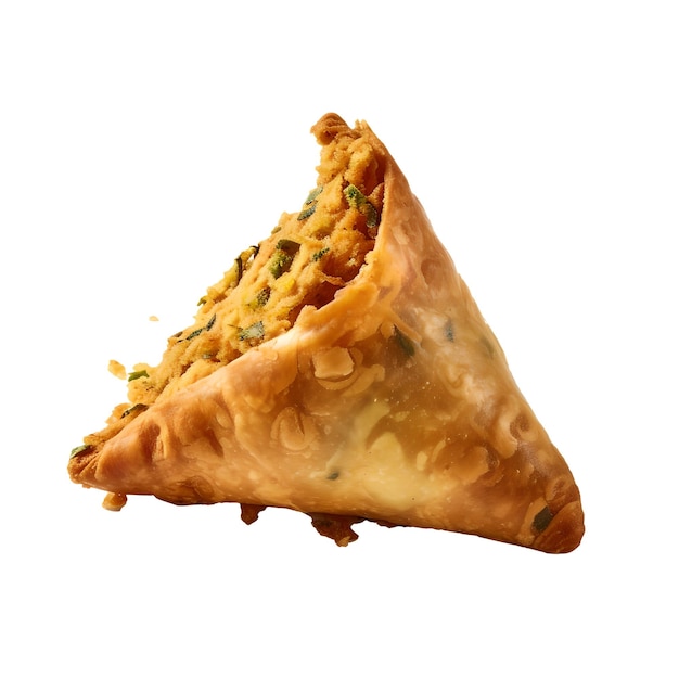 Uma samosa com uma mordida