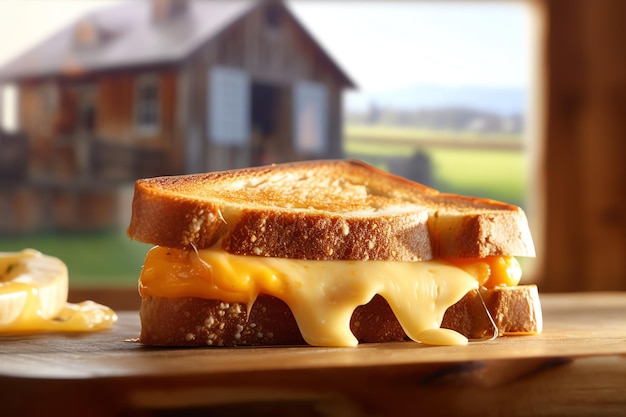 Uma sanduíche de queijo gourmet.