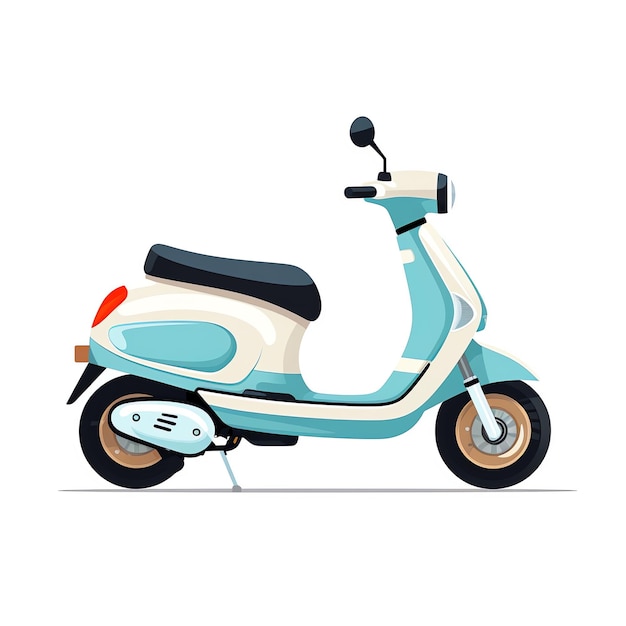 Foto uma scooter azul e branca