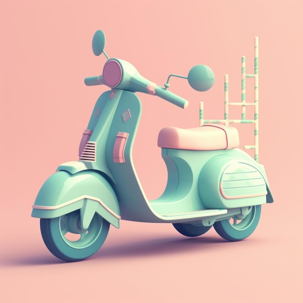 Uma scooter com um fundo rosa e a palavra vespa nela.