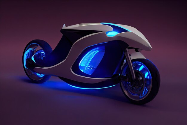 Foto uma scooter com uma luz azul que diz scooter
