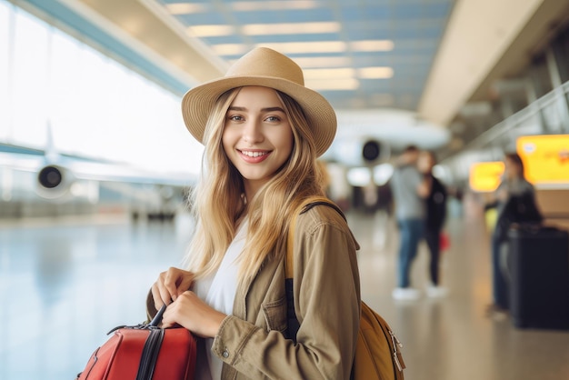 Foto uma selfie de viagem em família no aeroporto