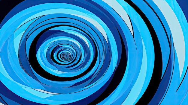 Uma série de círculos concêntricos em vários tons de azul criando um efeito hipnótico