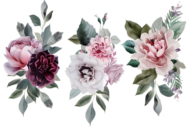uma série de flores da coleção de flores