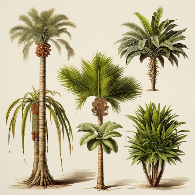 uma série de imagens de palmeiras com a palavra palmeira na parte inferior