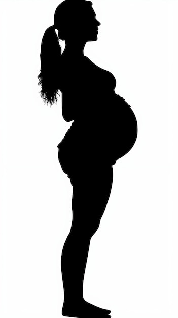 Foto uma silhueta de uma mulher grávida